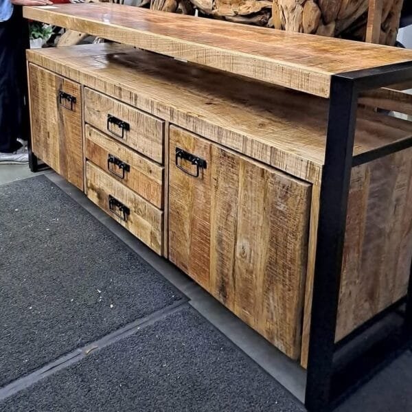 Buffet 2 Portes 3 Tiroirs 180cm Manguier Massif