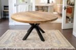 Table à manger ronde manguier massif - Rouen 100 cm, 120 cm, 130 cm ou 150 cm