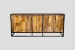 Bahut bas en manguier massif et métal – Collection Toulouse – 200 cm