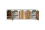 Buffet en bois d’acacia et manguier massif effet béton (pas de MDF / panneau de fibres) Rennes 225 cm