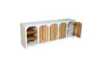 Buffet en bois d’acacia et manguier massif effet béton (pas de MDF / panneau de fibres) Rennes 225 cm