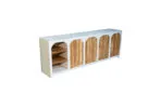 Buffet en bois d’acacia et manguier massif effet béton (pas de MDF / panneau de fibres) Rennes 225 cm