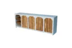 Buffet en bois d’acacia et manguier massif effet béton (pas de MDF / panneau de fibres) Rennes 225 cm