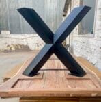 Table salle à manger bois Acacia pied CROISÉ POINTE DE DIAMANT – 220 cm et 240 cm – Tarn l’épaisseur 6 cm (3+3)