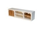 Meuble TV Blanc en Bois Massif de Manguier effet béton et bois d'acacia Rennes