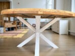 Table industrielle ronde manguier métal - 100 à 150 cm pieds Blanc Bayonne - arrivage début octobre