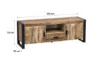 Meuble TV Industriel en Bois de Manguier Massif et Metal – 200x45x55 cm – Toulouse FRENCH DAYS