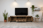 Meuble TV Industriel en Bois de Manguier Massif et Metal – 200x45x55 cm – Toulouse FRENCH DAYS