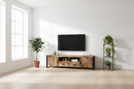 Meuble TV Industriel en Bois de Manguier Massif et Metal – 200x45x55 cm – Toulouse FRENCH DAYS