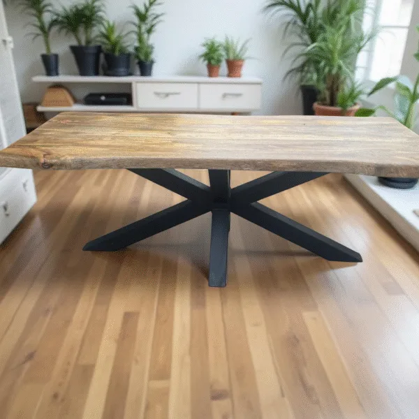 Détail veines naturelles nœud manguier massif table Ardèche 6 cm épaisseur 5