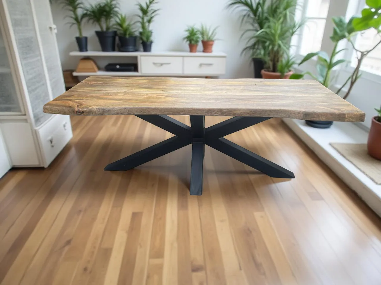 Détail veines naturelles nœud manguier massif table Ardèche 6 cm épaisseur 5