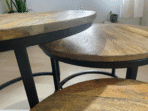 Tables Gigognes Manguier lot de 3 finition plateaux LISSE