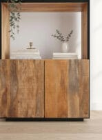 Bibliothèque 2 portes en bois de manguier et métal Aurillac - 180 cm