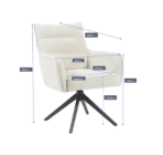 Fauteuil Salagou Pivotant 360° – Confort Premium avec Ressorts Ensachés – Coloris Blanc / Taupe / Vert