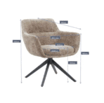 Fauteuil Pivotant Capitello – Dwelling Interiors – Blanc / Beige / Taupe / Vert – Style Scandinave & Japonais