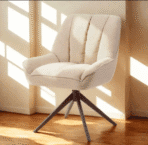 Chaise Bourget – Chaise pivotante en tissu avec pied métal noir | Taupe, Vert, Blanc Naturel Dwelling Interiors