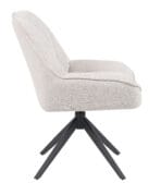 Chaise Bourget – Chaise pivotante en tissu avec pied métal noir | Taupe, Vert, Blanc Naturel Dwelling Interiors