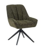 Chaise Bourget – Chaise pivotante en tissu avec pied métal noir | Taupe, Vert, Blanc Naturel Dwelling Interiors