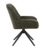 Chaise Bourget – Chaise pivotante en tissu avec pied métal noir | Taupe, Vert, Blanc Naturel Dwelling Interiors