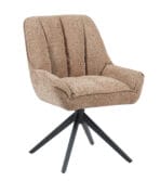 Chaise Bourget – Chaise pivotante en tissu avec pied métal noir | Taupe, Vert, Blanc Naturel Dwelling Interiors