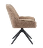 Chaise Bourget – Chaise pivotante en tissu avec pied métal noir | Taupe, Vert, Blanc Naturel Dwelling Interiors