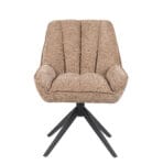 Chaise Bourget – Chaise pivotante en tissu avec pied métal noir | Taupe, Vert, Blanc Naturel Dwelling Interiors