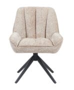 Chaise Bourget – Chaise pivotante en tissu avec pied métal noir | Taupe, Vert, Blanc Naturel Dwelling Interiors