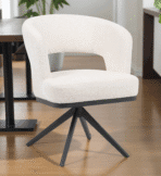 Chaise Gaube – Chaise pivotante en tissu avec pied métal noir | Taupe, Vert, Blanc Naturel 1