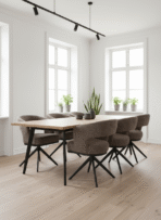 Chaise Gaube – Chaise pivotante en tissu avec pied métal noir | Taupe, Vert, Blanc Naturel 1