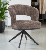 Chaise Gaube – Chaise pivotante en tissu avec pied métal noir | Taupe, Vert, Blanc Naturel 1