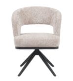 Chaise Gaube – Chaise pivotante en tissu avec pied métal noir | Taupe, Vert, Blanc Naturel 1