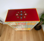 Commode Giverny en Bois de Manguier – 7 Tiroirs & 2 Portes – Peinte à la Main – Multicolore – 80 cm