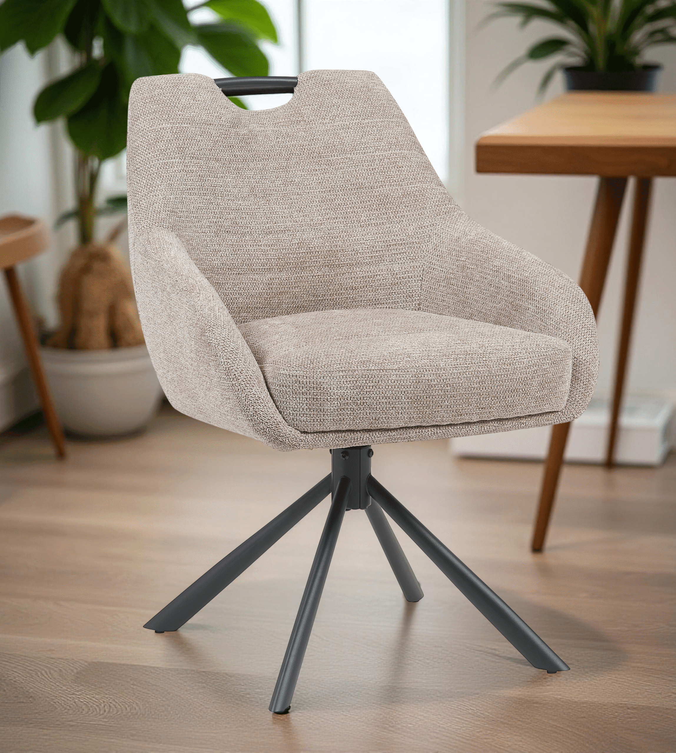 Fauteuil Pivotant avec Poignée Montbel – Dwelling Interiors – Beige / Taupe Fauteuil Pivotant avec Poignée Montbel – Dwelling Interiors – Beige / Taupe