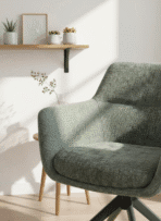 Fauteuil Pivotant Capitello – Dwelling Interiors – Blanc / Beige / Taupe / Vert – Style Scandinave & Japonais