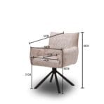 Chaise Chambon Pivotante – Taupe / Gris / Nacre / Beige – Dwelling Interiors