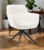 Fauteuil Pivotant Capitello – Dwelling Interiors – Blanc / Beige / Taupe / Vert – Style Scandinave & Japonais