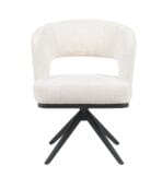 Chaise Gaube – Chaise pivotante en tissu avec pied métal noir | Taupe, Vert, Blanc Naturel 1