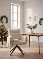 Fauteuil Salagou Pivotant 360° – Confort Premium avec Ressorts Ensachés – Coloris Blanc / Taupe / Vert