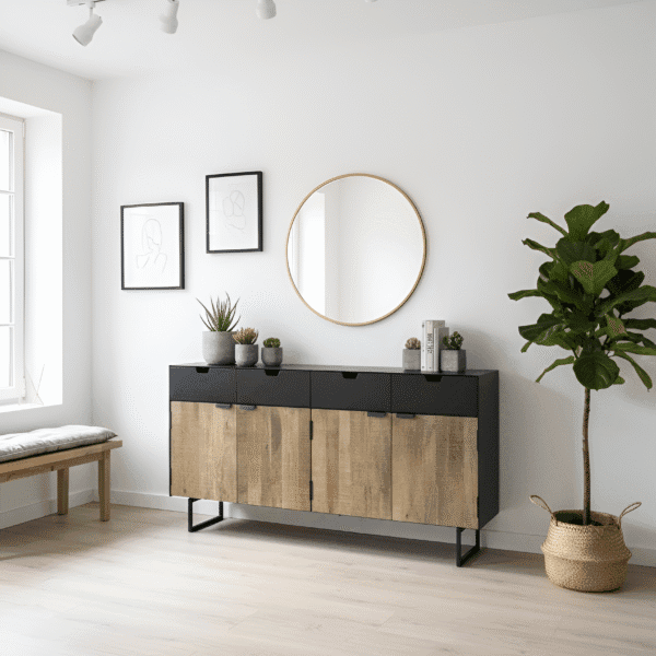 Bahut en manguier et métal Aurillac – 200 cm