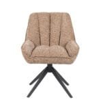 Chaise Bourget – Chaise pivotante en tissu avec pied métal noir | Taupe, Vert, Blanc Naturel Dwelling Interiors
