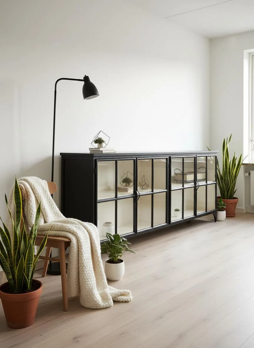 Buffet vitrine en métal Mulhouse - 240 cm