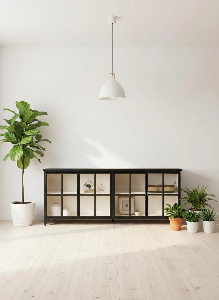 Buffet vitrine en métal Mulhouse - 240 cm