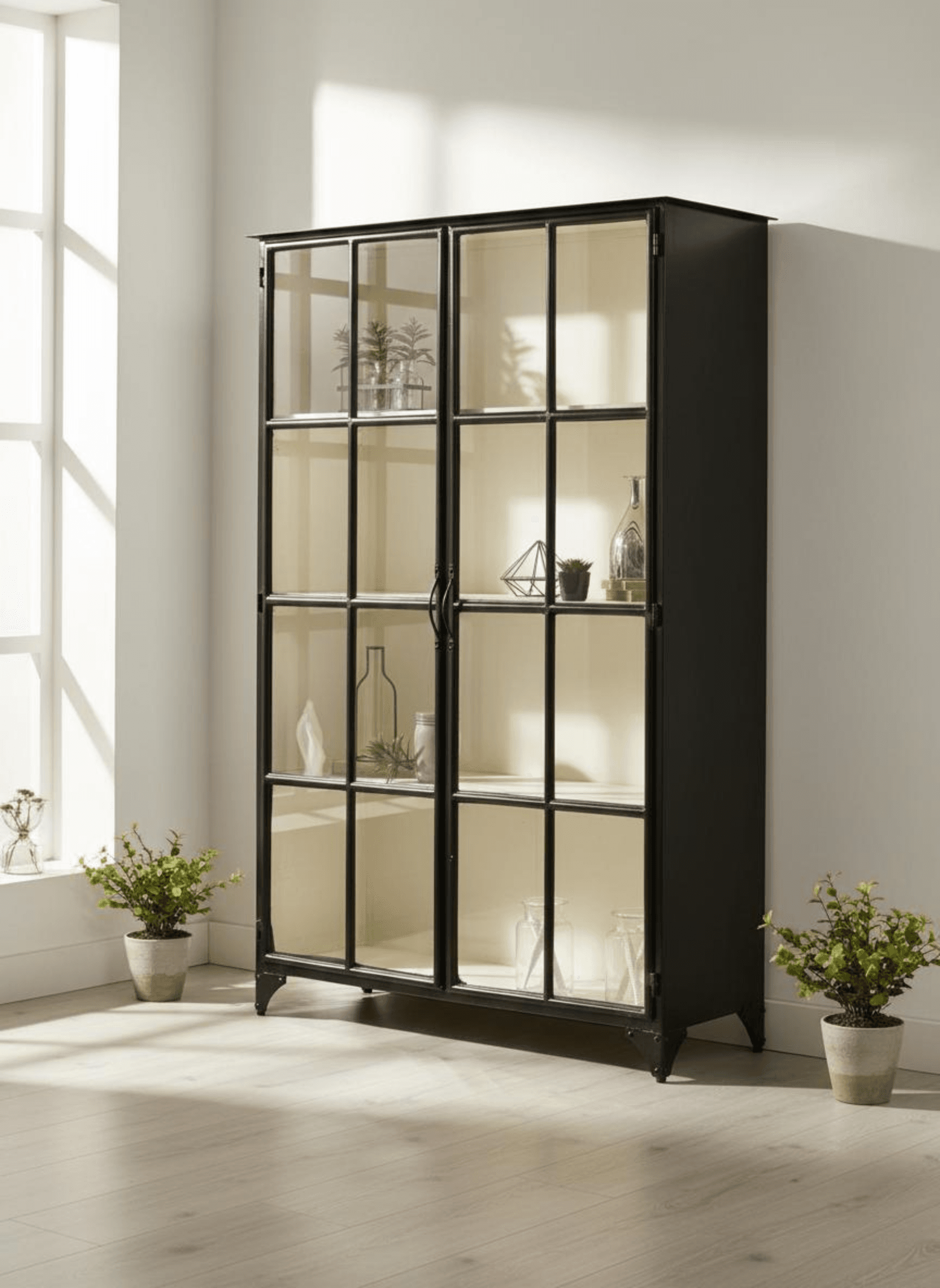 Vitrine en métal 2 portes Mulhouse - 200 cm Vitrine en métal 2 portes Mulhouse - 200 cm