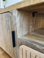 Meuble TV en Bois de Manguier Massif 180×40×50 cm – Morlaix - Dwelling Interiors