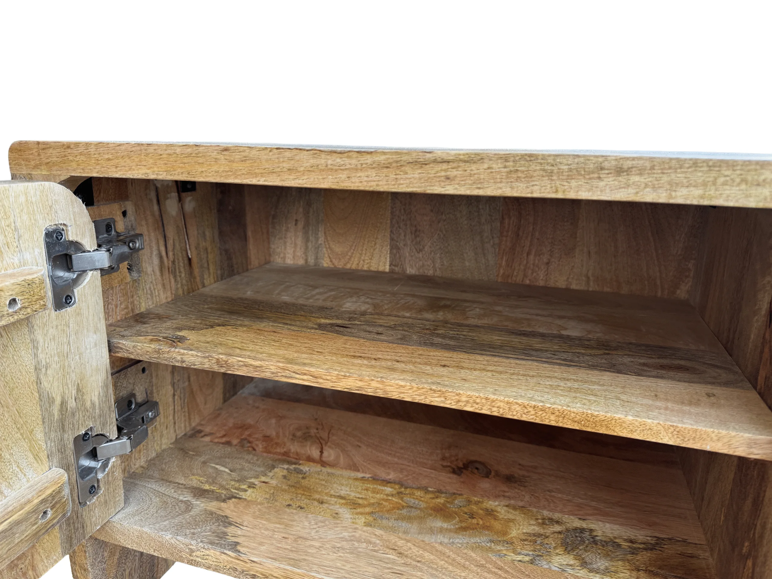 Meuble TV en Bois de Manguier Massif 180×40×50 cm – Morlaix - Dwelling Interiors