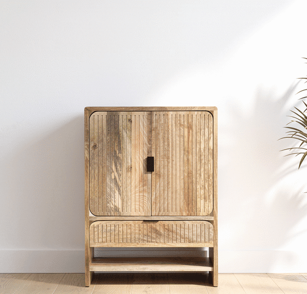 Meuble bar en bois de manguier massif – Morlaix - Dwelling Interiors