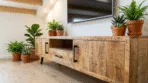 Meuble TV Industriel en Bois de Manguier Massif et Metal – 150 cm et 180 cm – Amiens