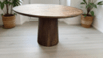 Table ronde Bourges - Manguier massif brun noyer - 130 cm - Dwelling Interiors