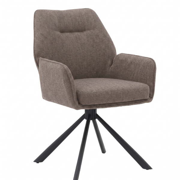 Chaise Pivotante Castillon 360° avec Accoudoirs – Design Industriel | Dwelling Interiors | Gris Taupe ou Beige