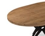 Table à Manger Ronde Extensible en Manguier Massif et Métal — Lyon - 120 cm et 130 cm - 40 cm rallonges